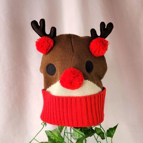 Reindeer Beanie. Unknown Brand. OSFA. Like New. - Picture 1 of 8